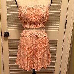 93. Blue B Collection Bandeau and Skirt in Paisley Print